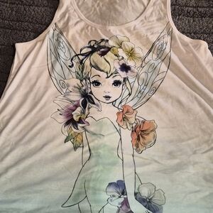 Disney Fairy and Floral Graphic Tank Top - Cream